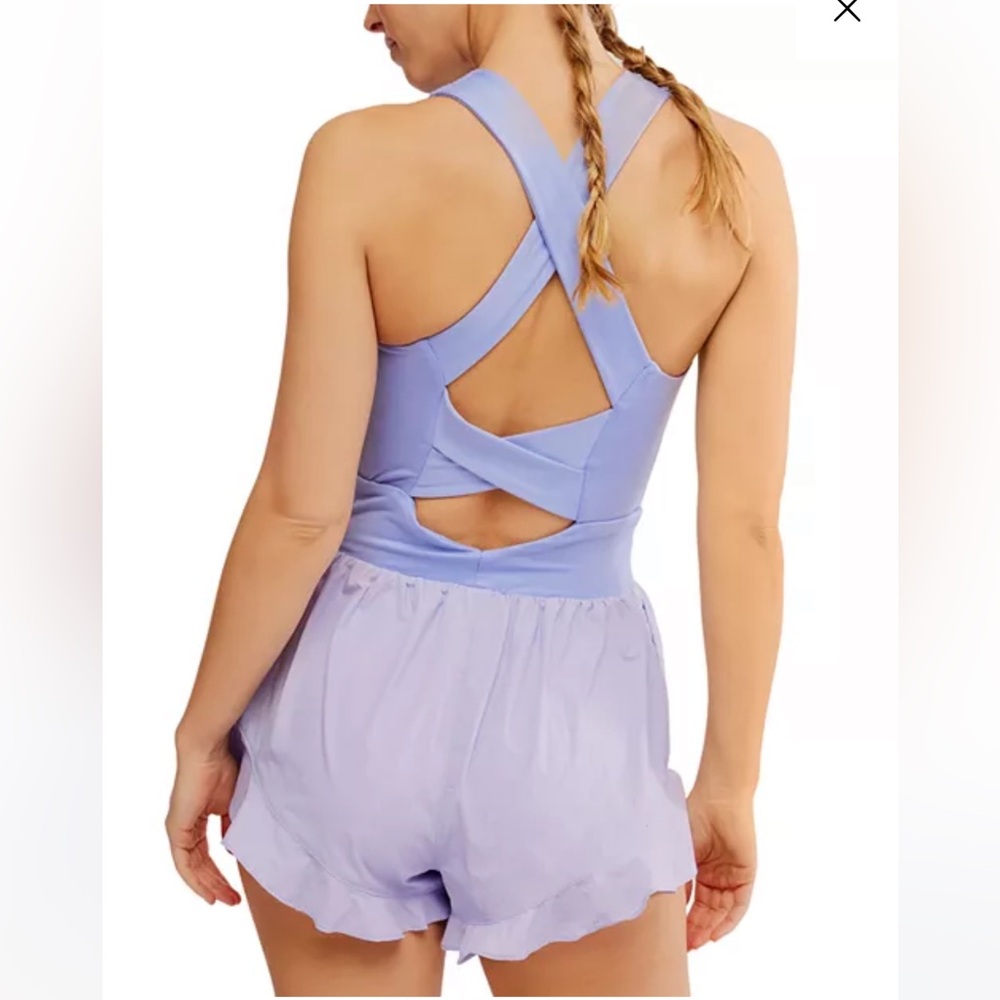 NWT FP Free People Movement Breathless Sleeveless Romper - Twilight Violet